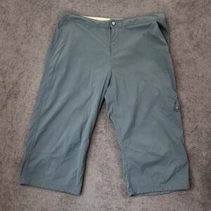 Royal Robbins Capri Pants Women's size 14 Green Outdoor Hiking Pockets Nylon